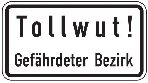 Verkehrszeichen "Tollwut - Gefährdeter Bereich" - VZ 2531