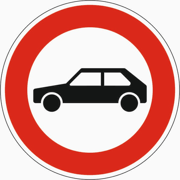 Verkehrszeichen "Verbot für Personenkraftwagen" - VZ 257-55