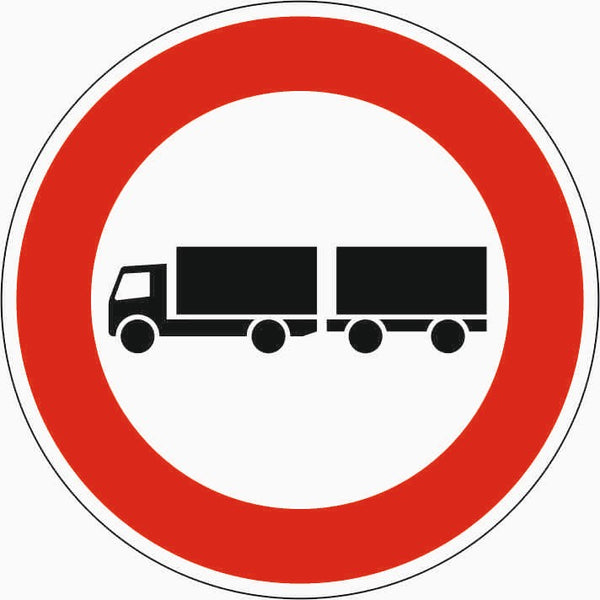 Verkehrszeichen "Verbot für Lastkraftwagen mit Anhänger" - VZ 257-57