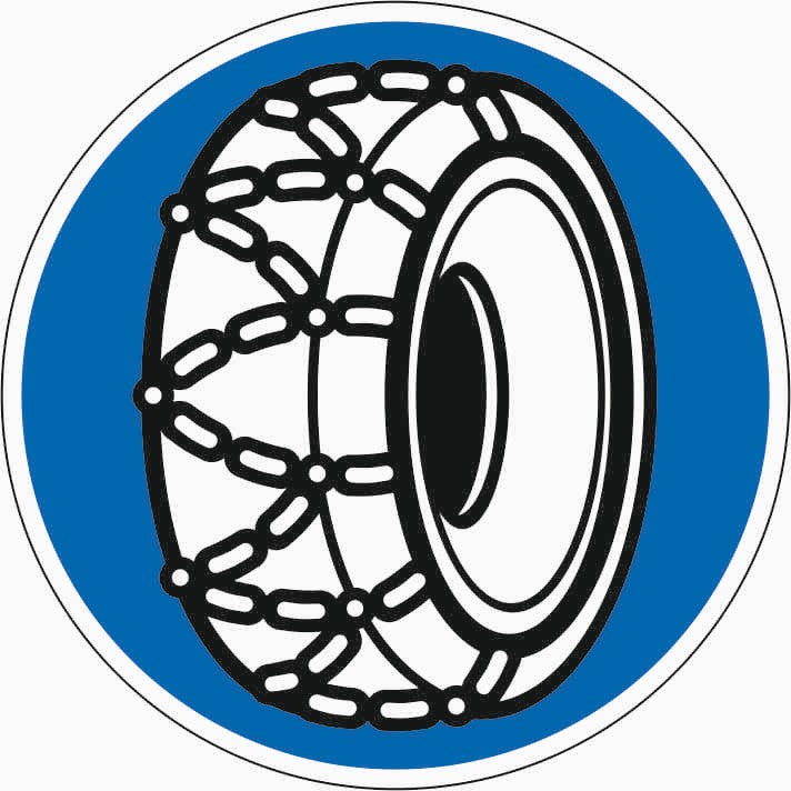 Verkehrszeichen "Schneeketten, vorgeschrieben" - VZ 268