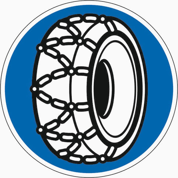 Verkehrszeichen "Schneeketten, vorgeschrieben" - VZ 268