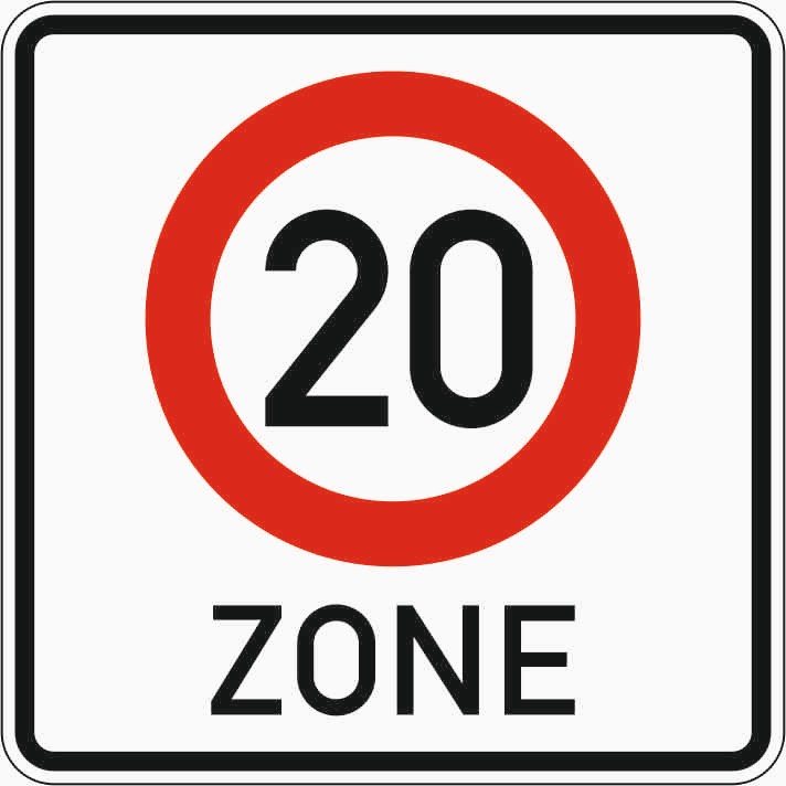 Verkehrszeichen "Beginn einer Tempo 20-Zone" - VZ 274.1-20