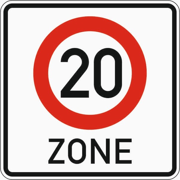 Verkehrszeichen "Beginn einer Tempo 20-Zone" - VZ 274.1-20