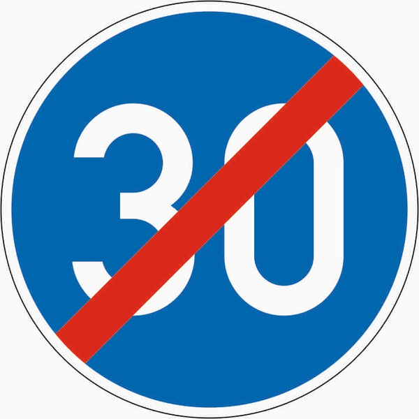 Verkehrszeichen "Ende der vorgeschriebenen Mindestgeschwindigkeit" - VZ 279