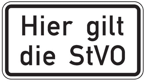 Verkehrszeichen "Hier gilt die StVO" - VZ 2803