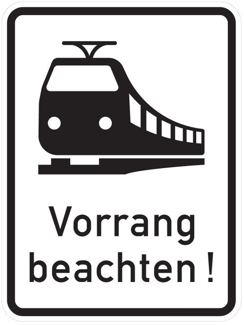 Verkehrszeichen "Schienenbahn Vorrang beachten!" - VZ 2811