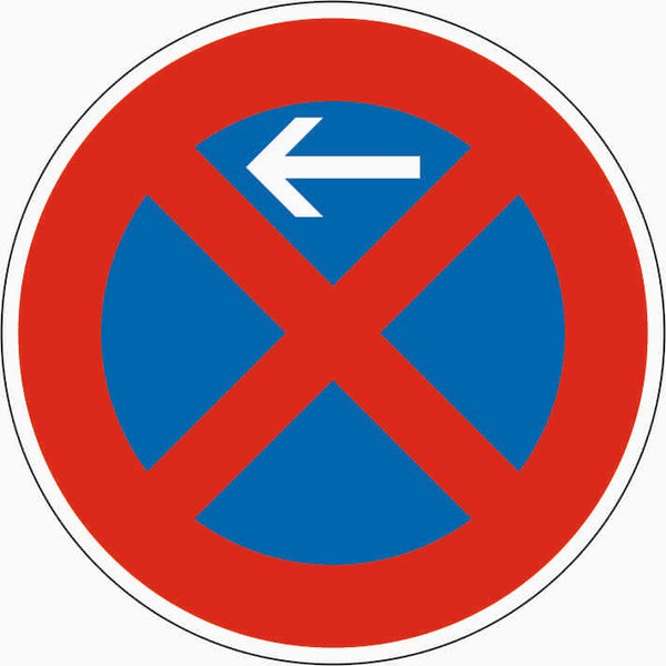Verkehrszeichen "Absolutes Haltverbot Anfang (Aufstellung rechts)" - VZ 283-10
