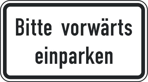 Verkehrszeichen "Bitte vorwärts einparken" - VZ 2831