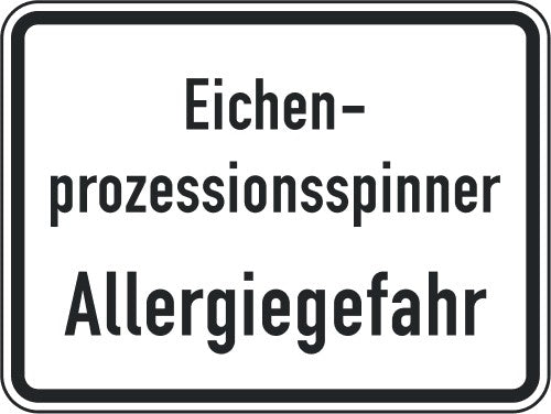 Verkehrszeichen "Eichenpreozessionsspinner - Allergiegefahr" - VZ 2852