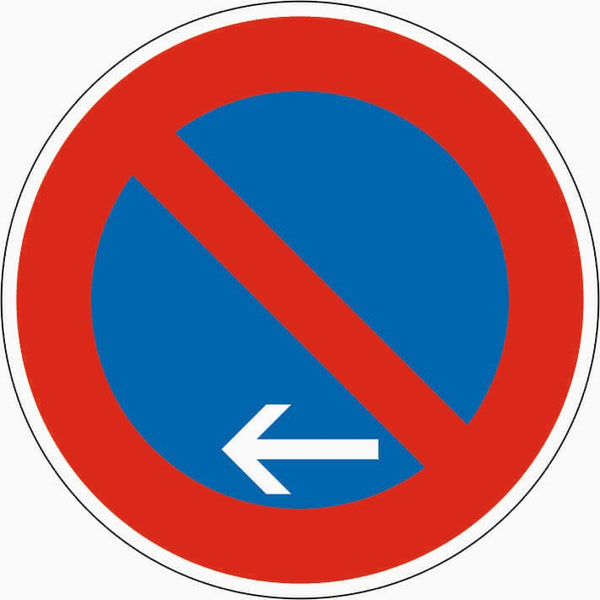 Verkehrszeichen "Eingeschränktes Haltverbot Ende (Aufstellung links)" - VZ 286-11
