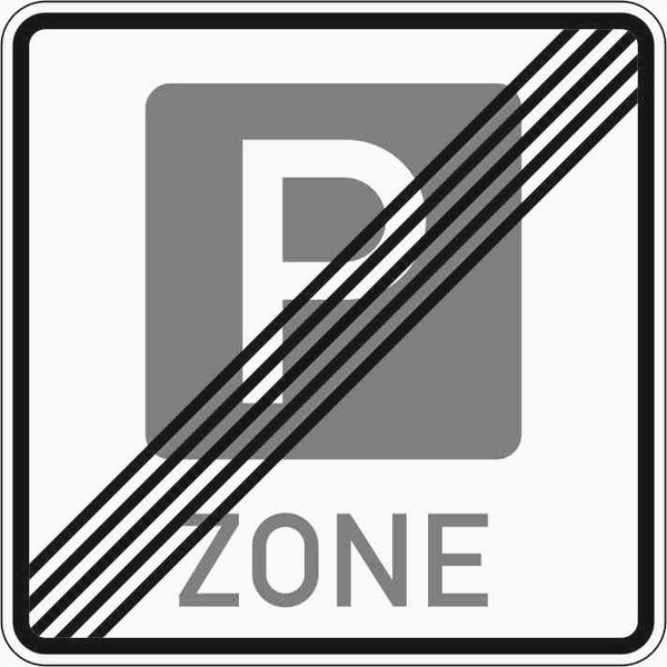 Verkehrszeichen "Ende einer Parkraumbewirtschaftungszone" - VZ 314.2