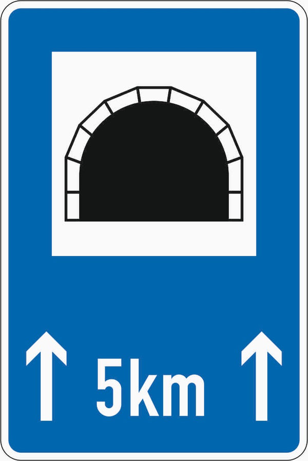 Verkehrszeichen "Tunnel, mit Längenangabe in km" - VZ 327-51