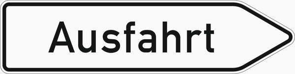 Verkehrszeichen "Ausfahrt von anderen Straßen außerhalb der Autobahn - in weiß" - VZ 333.1-20