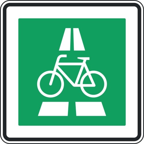 Verkehrszeichen "Radschnellweg – Aufstellung rechts" - VZ 350.1-10
