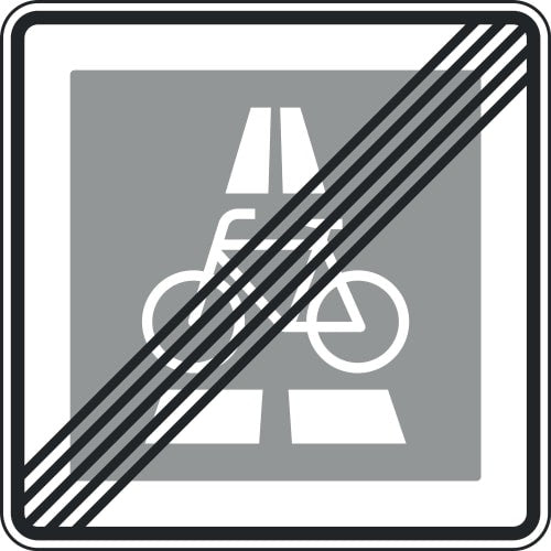 Verkehrszeichen "Ende des Radschnellwegs - Aufstellung rechts" - VZ 350.2-10