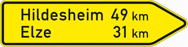 Verkehrszeichen "Pfeilwegweiser auf sonstigen Straßen, rechtsweisend" - VZ 418-20