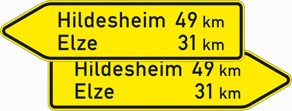 Verkehrszeichen "Pfeilwegweiser auf sonstigen Straßen, doppelseitig" - VZ 418-40