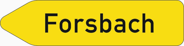 Verkehrszeichen "Pfeilwegweiser auf sonstigen Straßen mit geringer Verkehrsbedeutung, linksweisend" - VZ 419-10