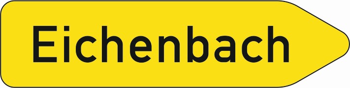 Verkehrszeichen "Pfeilwegweiser auf sonstigen Straßen mit geringer Verkehrsbedeutung, rechtsweisend" - VZ 419-20