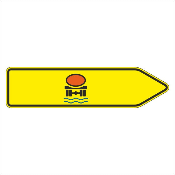 Verkehrszeichen 421-22 „Pfeilwegweiser für Fahrzeuge mit wassergefährdender Ladung, rechtsweisend“ - VZ 421-22