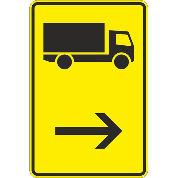 Verkehrszeichen 422-20 „Wegweiser für KFZ mit einer zulässigen Gesamtmasse über 3,5 t, hier rechts“ - VZ 422-20