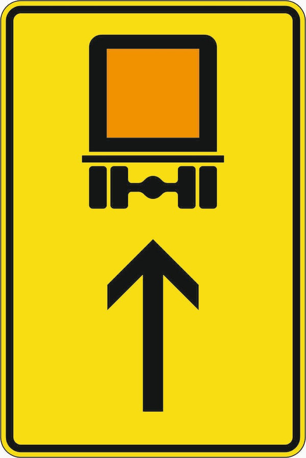 Verkehrszeichen 422-32 „Wegweiser für kennzeichnungspflichtige Fahrzeuge mit gefährlichen Gütern, geradeaus“ - VZ 422-32