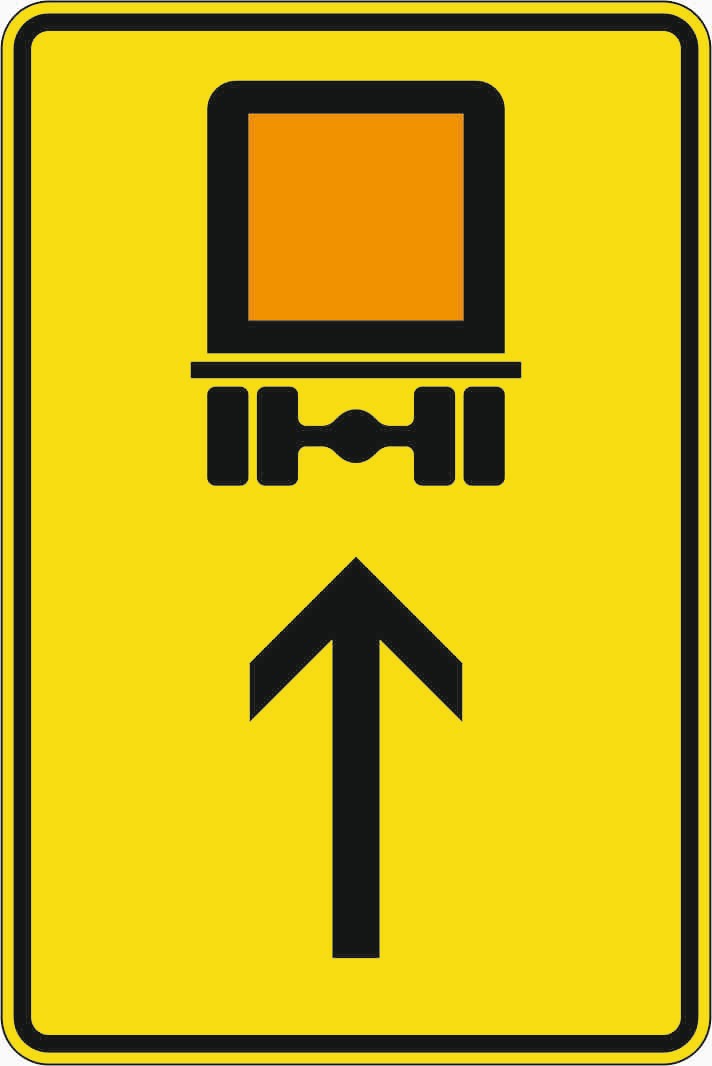 Verkehrszeichen 422-32 „Wegweiser für kennzeichnungspflichtige Fahrzeuge mit gefährlichen Gütern, geradeaus“ - VZ 422-32