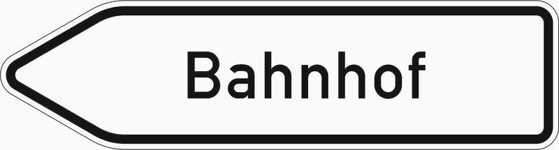 Verkehrszeichen "Pfeilwegweiser zu Zielen mit erheblicher Verkehrsbedeutung, linksweisend" - VZ 432-10