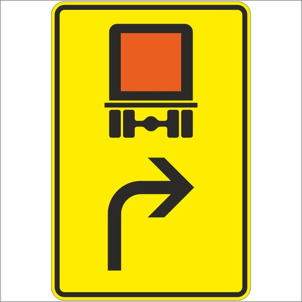 Verkehrszeichen 442-21 „Vorwegweiser für kennzeichnungspflichtige Fahrzeuge mit gefährlichen Gütern, rechtsweisend“- 442-21