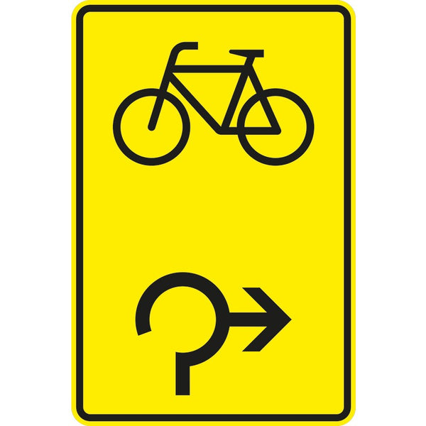 Verkehrszeichen 442-27 „Vorwegweiser für Radverkehr im Kreisverkehr, rechtsweisend“- 442-27