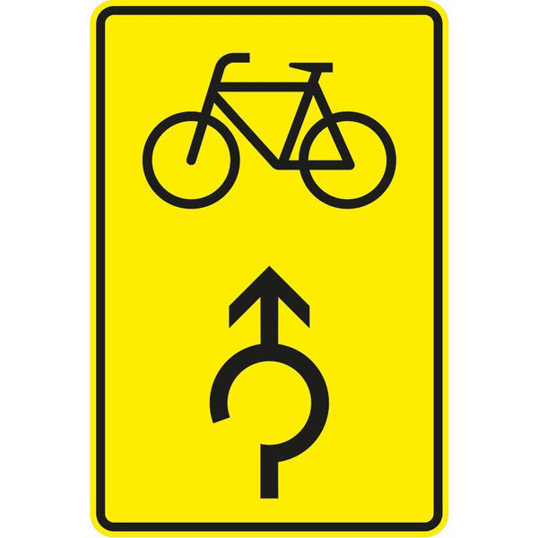 Verkehrszeichen 442-33 „Vorwegweiser für Radverkehr im Kreisverkehr, geradeaus“- 442-33