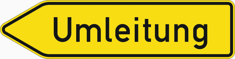 Verkehrszeichen "Umleitungswegweiser, linksweisend" - VZ 454-10