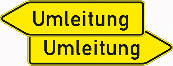 Verkehrszeichen "Umleitungsweiser, doppelseitig" - VZ 454-40