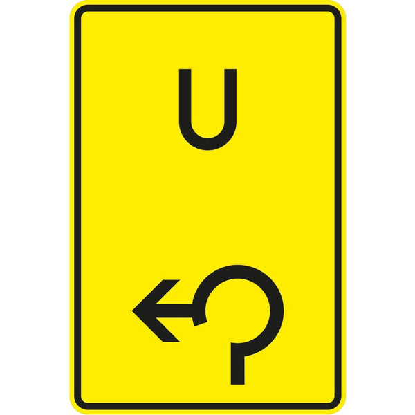 Verkehrszeichen 455.1-13 „Ankündigung oder Fortsetzung der Umleitung, Kreisverkehr links“- VZ 455.1-13