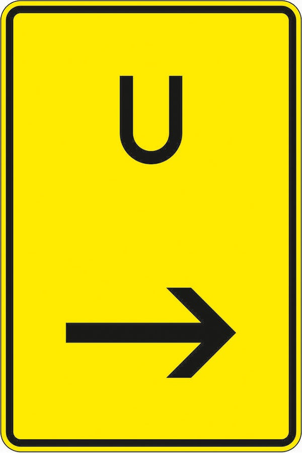 Verkehrszeichen "Ankündigung oder Fortsetzung der Umleitung, hier rechts" - VZ 455.1-21