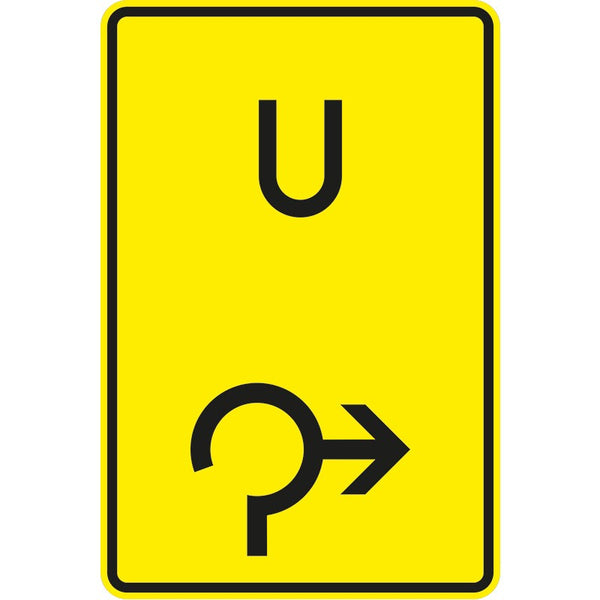 Verkehrszeichen 455.1-23 „Ankündigung oder Fortsetzung der Umleitung, rechts einordnen“- VZ 455.1-23