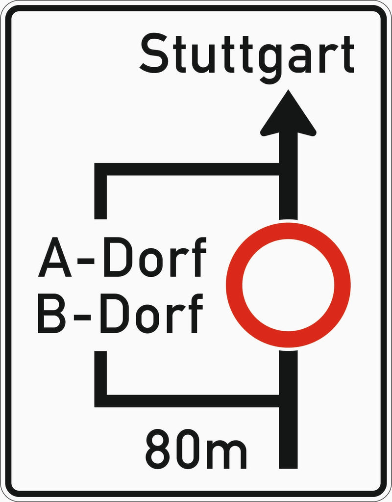 Verkehrszeichen 458 „ Planskizze (mit Text)“- VZ 458