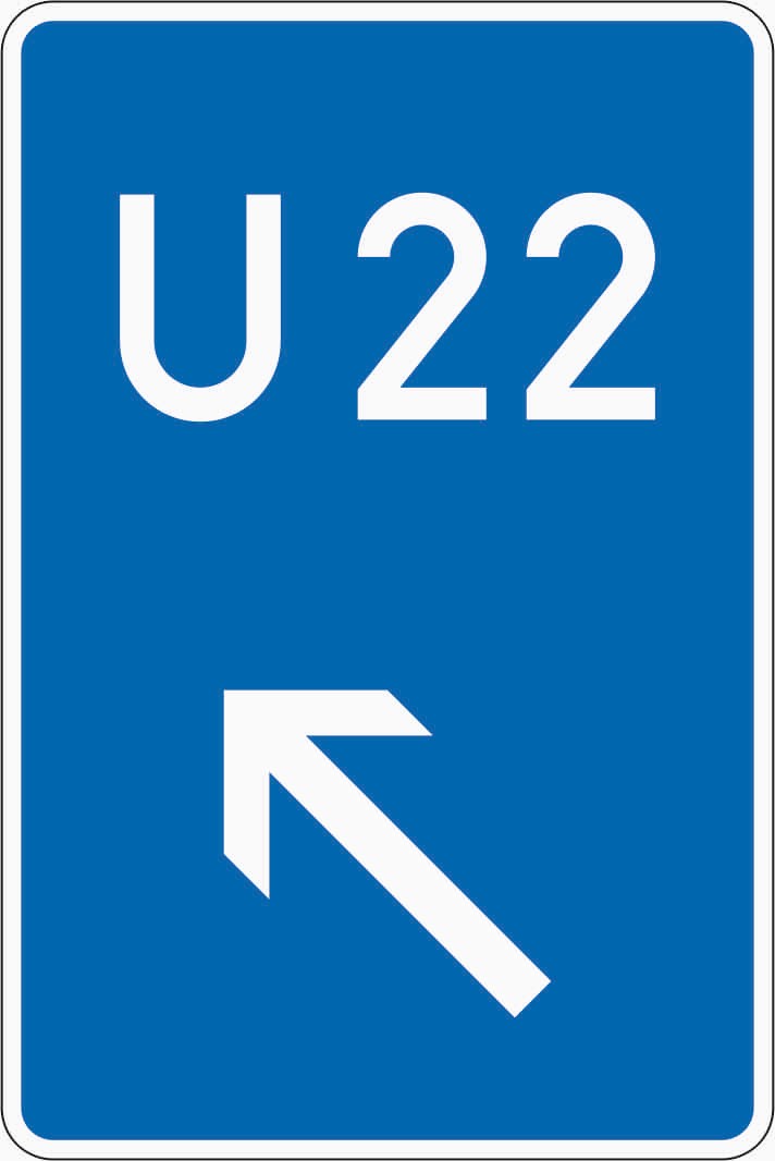 Verkehrszeichen 460-12 „Bedarfsumleitung, links einordnen“ - VZ 460-12