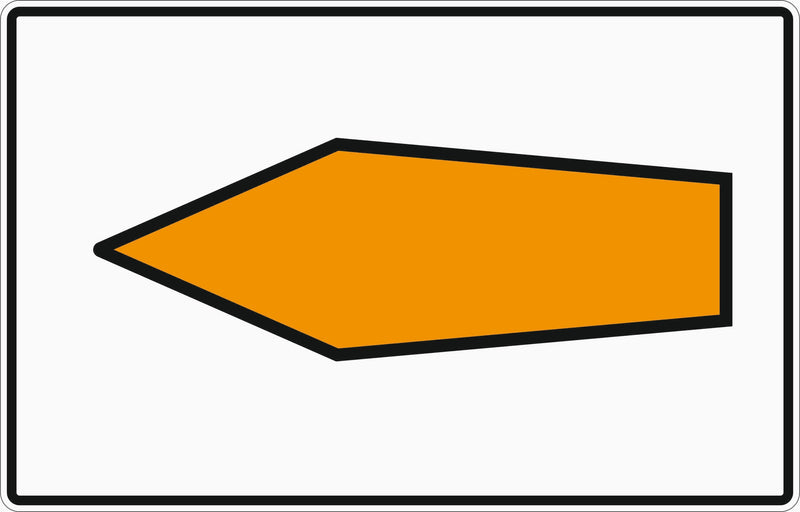 Verkehrszeichen 467.1-10 „Umlenkungspfeil (Streckenempfehlung) linksweisend“ - VZ 467.1-10