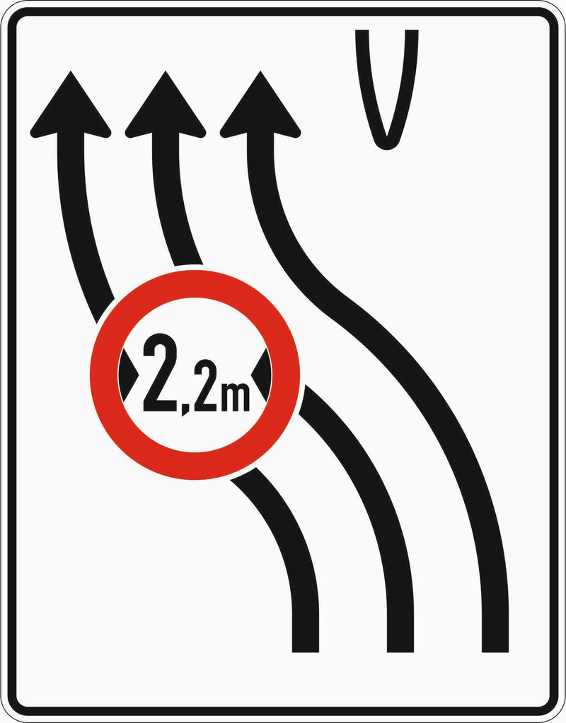 Verkehrszeichen 505-12 „Überleitungstafel mit Zeichen 264“ - VZ 505-12