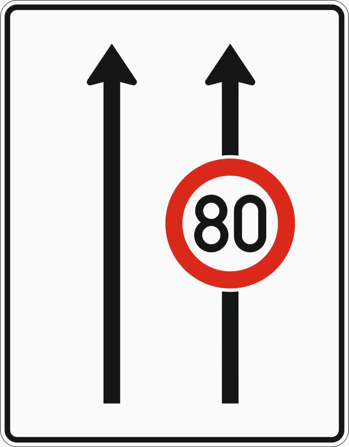 Verkehrszeichen 523-30 „Fahrstreifentafel“- VZ 523-30