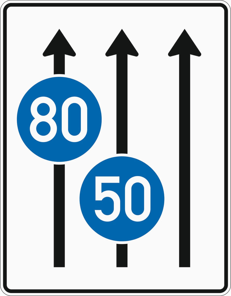 Verkehrszeichen 525-31 „Fahrstreifentafel“ - VZ 525-31