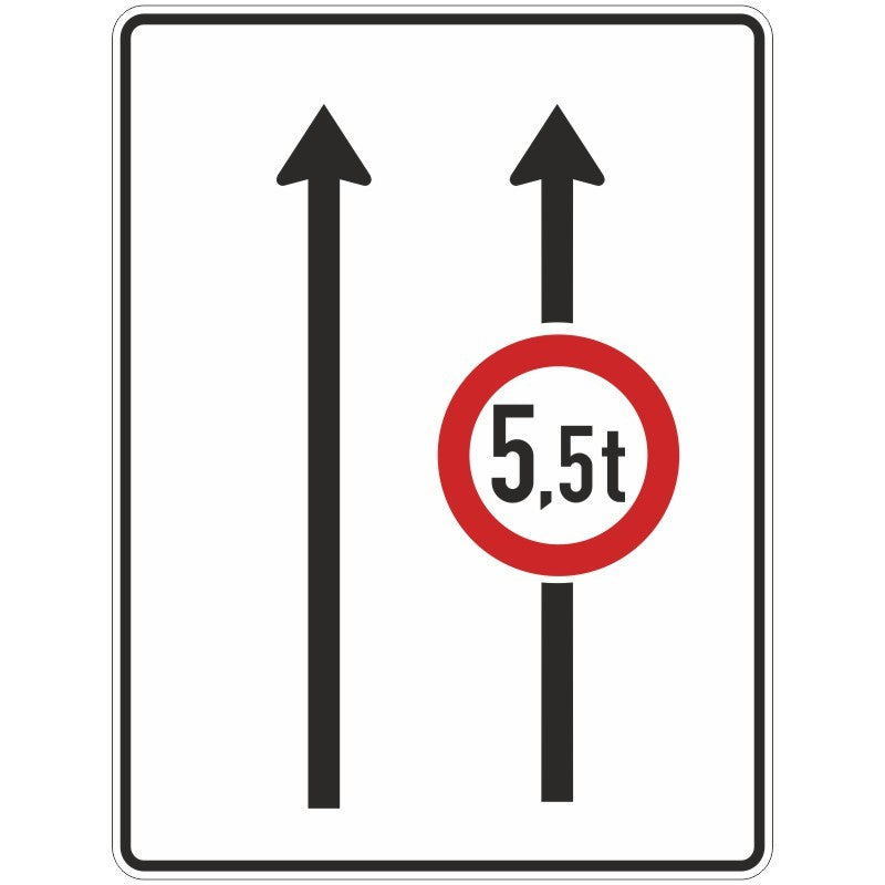 Verkehrszeichen 527-30 „Fahrstreifentafel“ - VZ 527-30