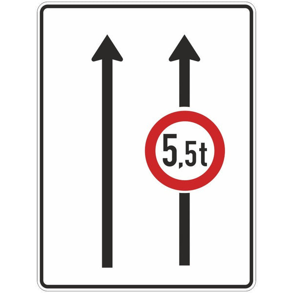 Verkehrszeichen 527-30 „Fahrstreifentafel“ - VZ 527-30