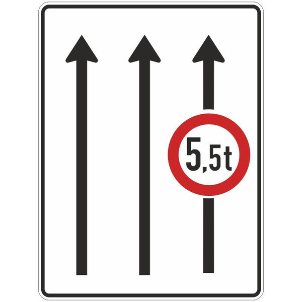 Verkehrszeichen 527-31 „Fahrstreifentafel“ - VZ 527-31