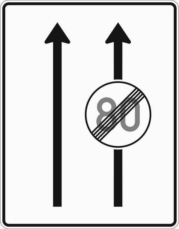 Verkehrszeichen 537-30 „Fahrstreifentafel“ mit Zeichen 278 - VZ 537-30