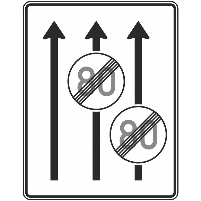 Verkehrszeichen 537-31 „Fahrstreifentafel“ mit Zeichen 278 - VZ 537-31