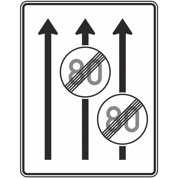 Verkehrszeichen 537-31 „Fahrstreifentafel“ mit Zeichen 278 - VZ 537-31