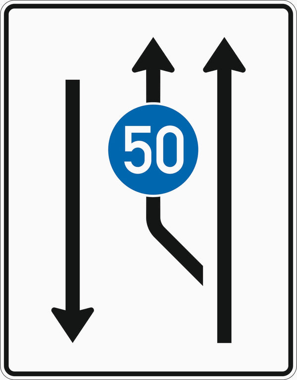 Verkehrszeichen 546-10 „Aufweitungstafel“ mit Zeichen 275 - VZ 546-10