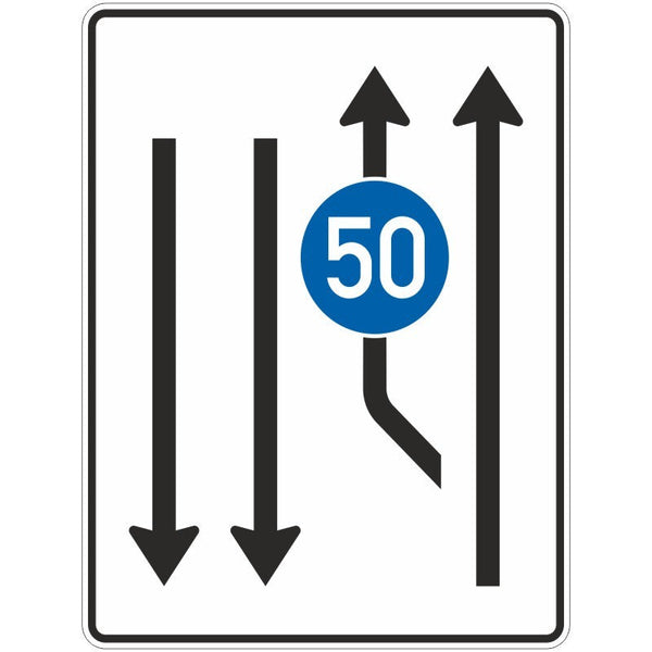 Verkehrszeichen 546-11 „Aufweitungstafel“ mit Zeichen 275 - VZ 546-11